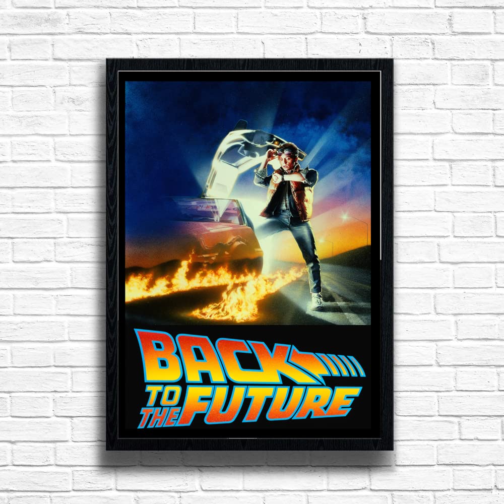 BACK TO THE FUTURE 80s Movie Print Vintage Nostalgic Film Framed Poster in A4 and A3 Size Options Great Home, Pub, Café, Bar Decoration Wall Art Print Wooden Frame (Print only, A3)