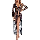 Avidlove Sexy Lace Robe for Women Lingerie Bridal Lace Babydoll Robe Lingerie Sheer Wedding Gown