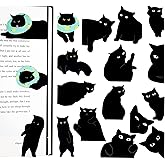 SONAME 18 Pieces Magnetic Bookmarks - Cute Cat Page Markers for Book Lovers,Book Markers Clip for Student Teacher Reading (ABC)