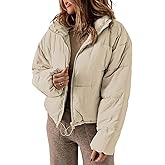Dokotoo Womens Winter Quilted Jackets Long Sleeve Full Zip Puffer Jacket Coats with Pockets