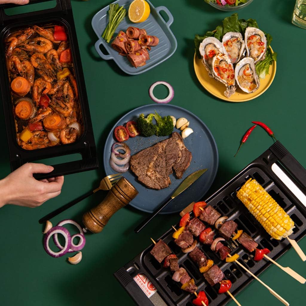 review Beach Electric Indoor Searing Grill, Knob to Adjust The Temperature, with Viewing Window And Removable Easy-to-Clean Nonstick Plate Red Green