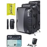 AirVault Reusable Vacuum Compression Travel Bag for Carry-On Suitcase and Backpack, Recycled IP67 Waterproof Space Saver Vacpack (21L Gray (3-Pack) (Air Pump Included)