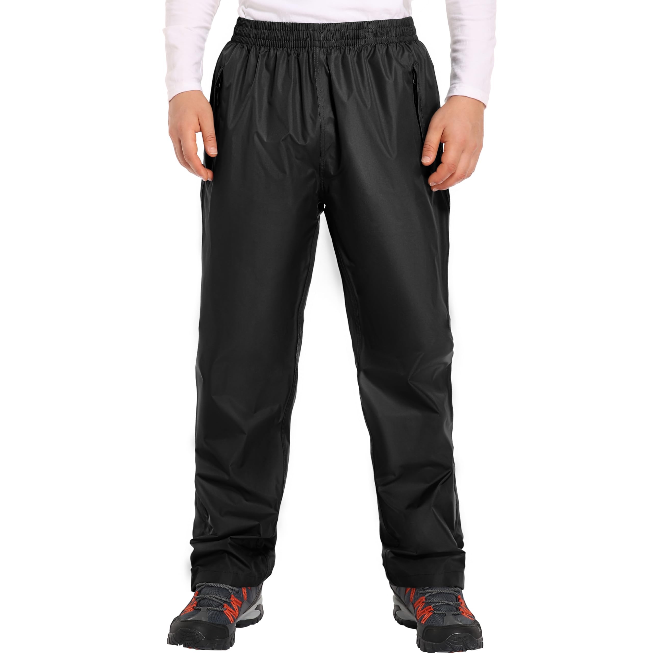 JAEZZIY Men's Rain Pants Waterproof Rain Over Pants