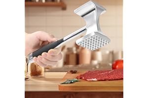 Meat Tenderizer Mallet, Premium Meat Hammer Tenderizer with Comfortable-Grip Handle, Kitchen Meat Mallet for Chicken, Conch, 