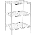 METRO Professional's Choice Commercial-Grade NSF Shelving Unit - Multipurpose Adjustable Wire Shelf for Home, Garage, Kitchen and More - 3 Shelves, 18" W x 24" L x 33" H - White