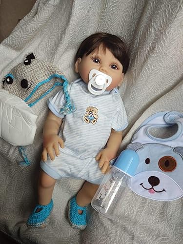 Anano Reborn Baby Dolls Boy That Look Real Red Rashes on The Skin 20 Inch Realistic Newborn Baby Dolls Silicone Babies Weighted Body Fat Cute Baby Toe Anano Reborn Baby Dolls Silicone Full Body Boy, 18 Inch Realistic