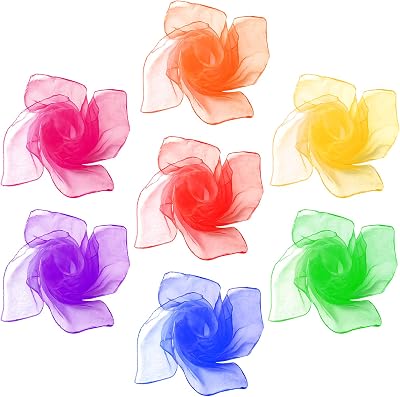 SumDirect Dance Scarves 60x60cm Multicolor Silk Square Scarf 21 Colors