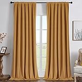 Joydeco Mustard Yellow 100% Blackout Curtains 120