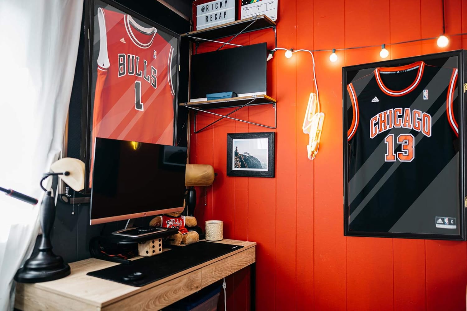 32 inch Jersey Frame Display Case, Large Lockable Shadow Box, UV Protection Acrylic Hanger, Wall Mount Option, Sports Memorabilia Display Case, for Baseball, Basketball, Football, Hockey, Black (Black) : Sports & Outdoors