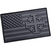 Holy Cross (Jerusalem Cross) and American Flag PVC Morale Patch &ndash; 2x3.25 3D Tactical Patch with Hook Backing &ndash; Waterproof Rubber Emblem for Backpacks, Vests &amp; Jackets