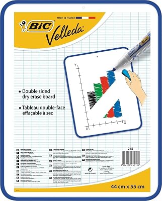 Quadro Branco Dupla Face Velleda (44 x 55 cm) - Estrutura Azul, Caixa de 1 Unidade