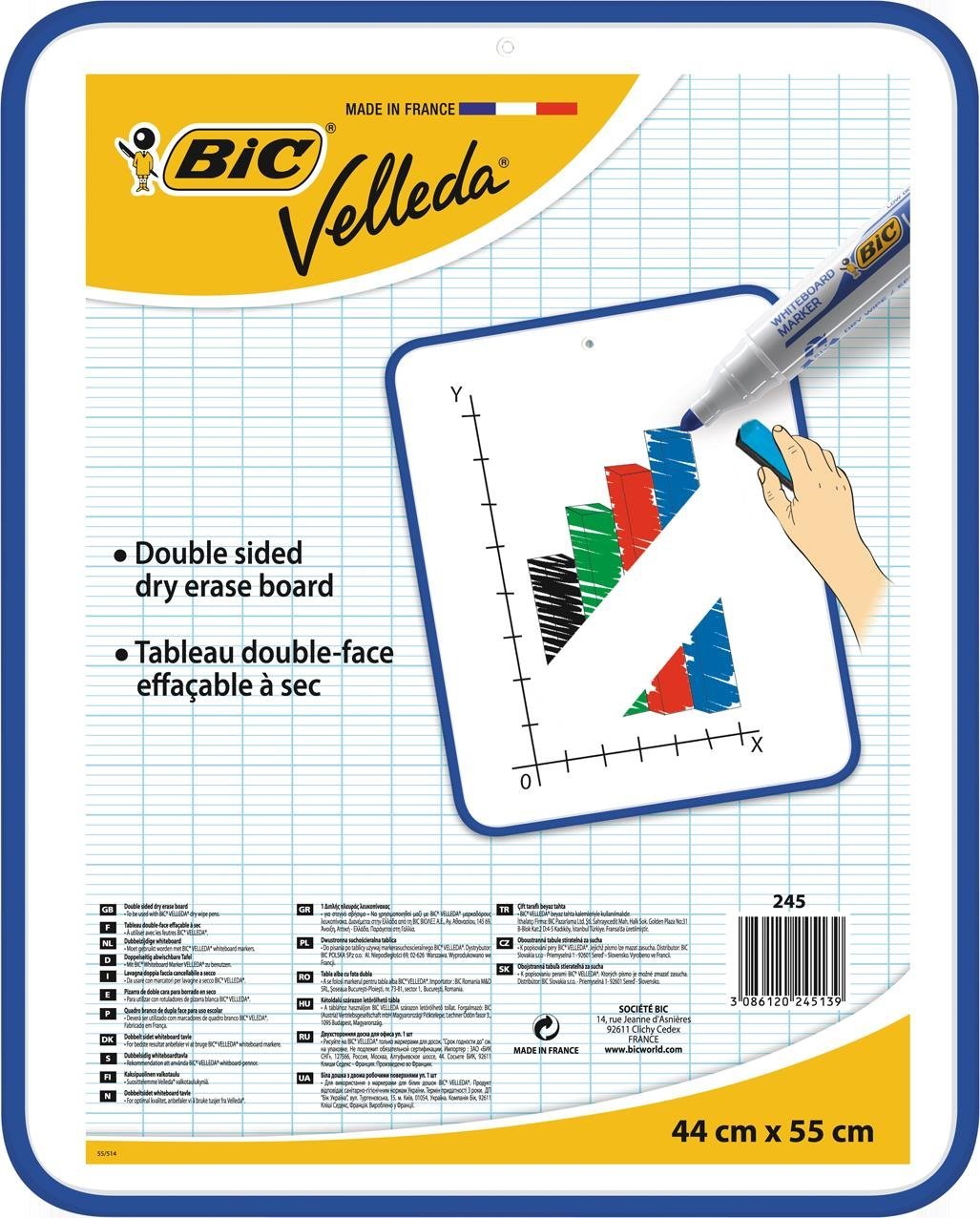BiC Velleda Dry Wipe White Board 44 x 55cm Double-sided board — image 1