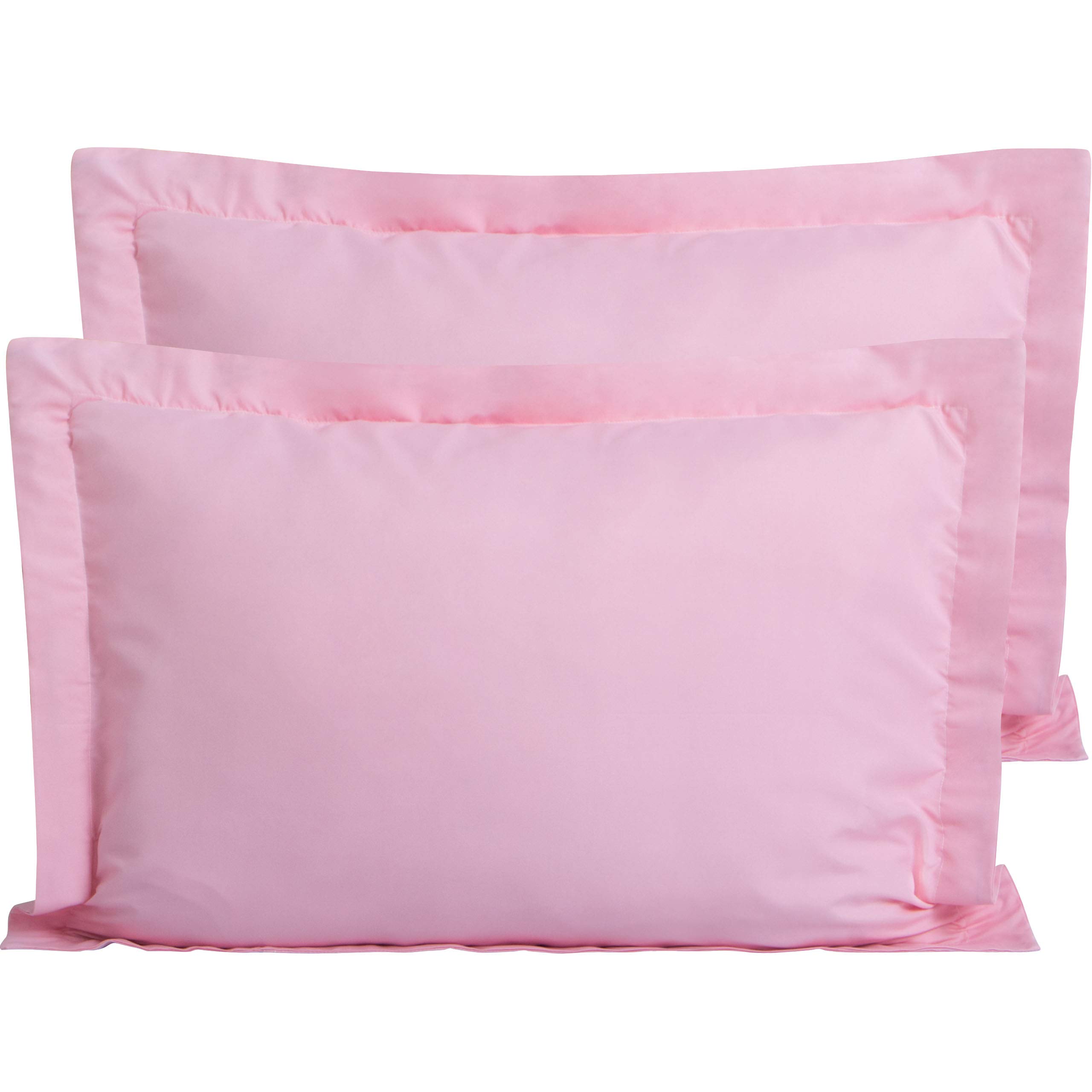 FLXXIE 2 Pack 100% Brushed Microfiber 1800 Oxford Pillowcases, Stain Fade and Wrinkle Resistant, Soft and Cozy King Oxford Pillow Cases | Hotel Quality Pillow Shams, Pink, 50x90 cm