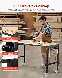 VEVOR Adjustable Workbench, 60 Inch Work Bench with