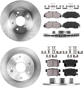 Amazon Com Crk12975 Front 282mm Rear 259mm Premium 5 Lug 4 Rotors Ceramic Brake Pads Clips Fit 1998 2002 Honda Accord V6 Automotive
