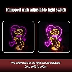LIUOZHTEA Love Dog Neon Sign USB Powered Pink Love