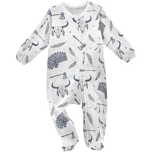 WIFIU Baby One-Piece Footies Long Sleeve Rompers Zipper, Baby Bodysuit Cotton Clothes for Boys Girls 0-24 Month