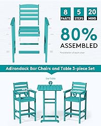SERWALL Balcony Adirondack Chairs and Table 3