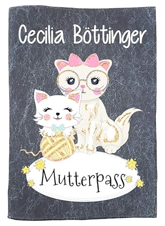 Wolga Kreativ Mutterpasshülle Süße Katzen Mutterpass Filz