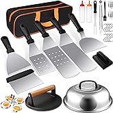 Griddle Accessories Kit, Terlulu 29 PCS Flat Top Grill Accessories for Blackstone and Camp Chef, Metal Spatula Set with Burge