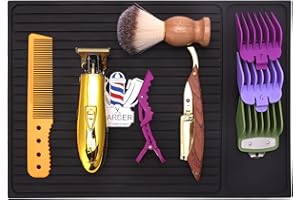 CESTOMEN Barber Organizer Mat, Salon Barbershop Work Station Pads Clipper Counter Mat, Barber Organizer Mat,Salon Barber Shop Work Table Mat