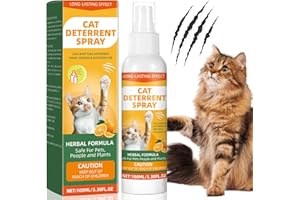 GDBadais Cat Deterrent Spray, Cat Repellent Spray - Indoor & Outdoor Training Safe Cat Training, Protect Furniture, Sofas, Rugs, Restricted Areas-for Behavior, Natural, Effective - New Formula