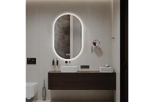 Niccy Oval LED Bathroom Vanity Mirror, 36x22inch Frameless Backlit Mirror with Light, Smart Anti-Fog Waterproof Mirror with Memory Function Dimmable Lighted Mirror
