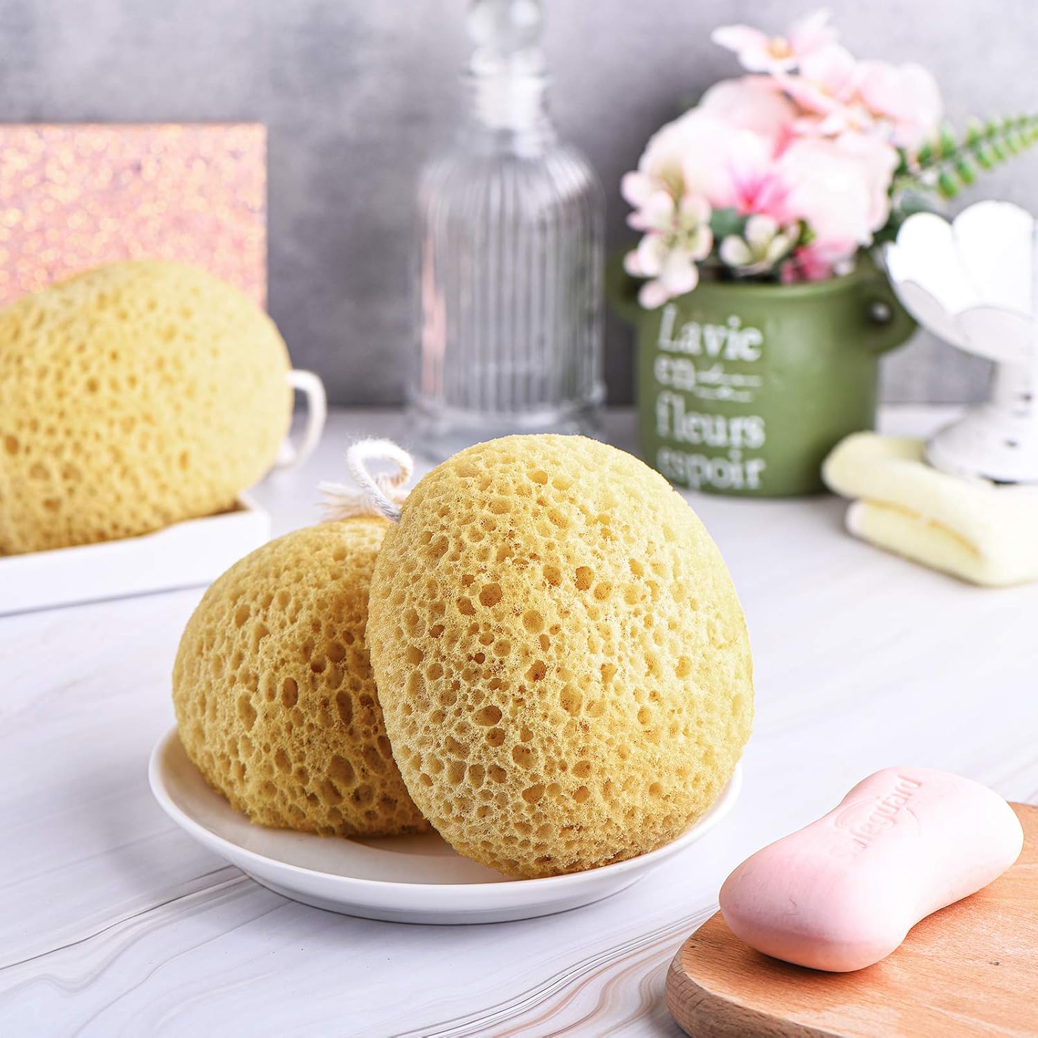 Bath Sponge Foam Loofah Sponge Shower Pouf Cleaning Body Scrubber for Men and Women Bath Spa and Shower Supplies (6 Pieces): Health & Personal Care