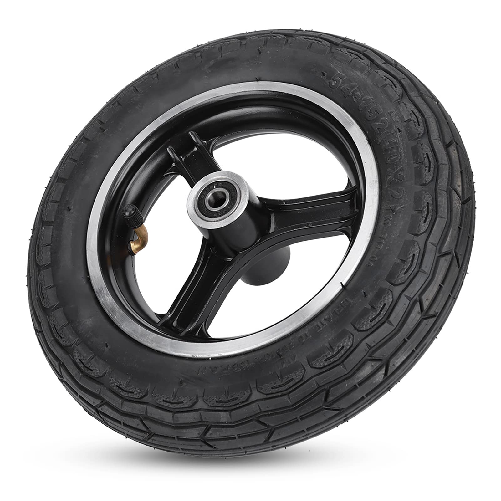 Photo 1 of Dilwe 10 Inch Rubber Inflatable Electric Scooter Tire Aluminium Alloy Front Wheel Hub Symmetric Figure Tyre without Gas