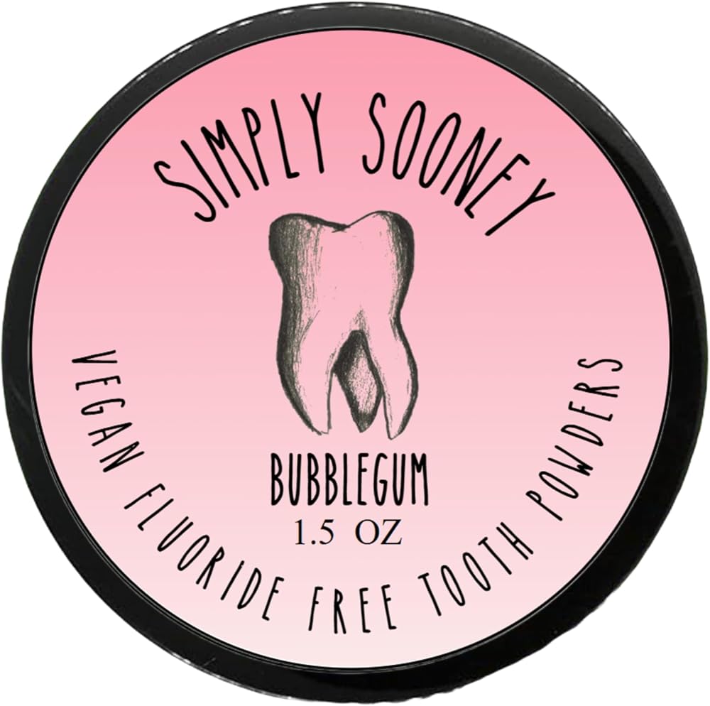 Simply Sooney Remineralizing Vegan Mineral Tooth Powder I Bubblegum Formula I Natural Ingredients I Stronger Teeth 1.5oz (1.5