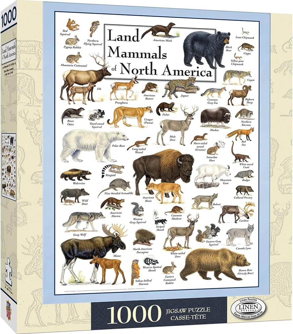 Masterpieces Poster Art 1000 Puzzles Land O Collection 100 Quality Warranty Mammals
