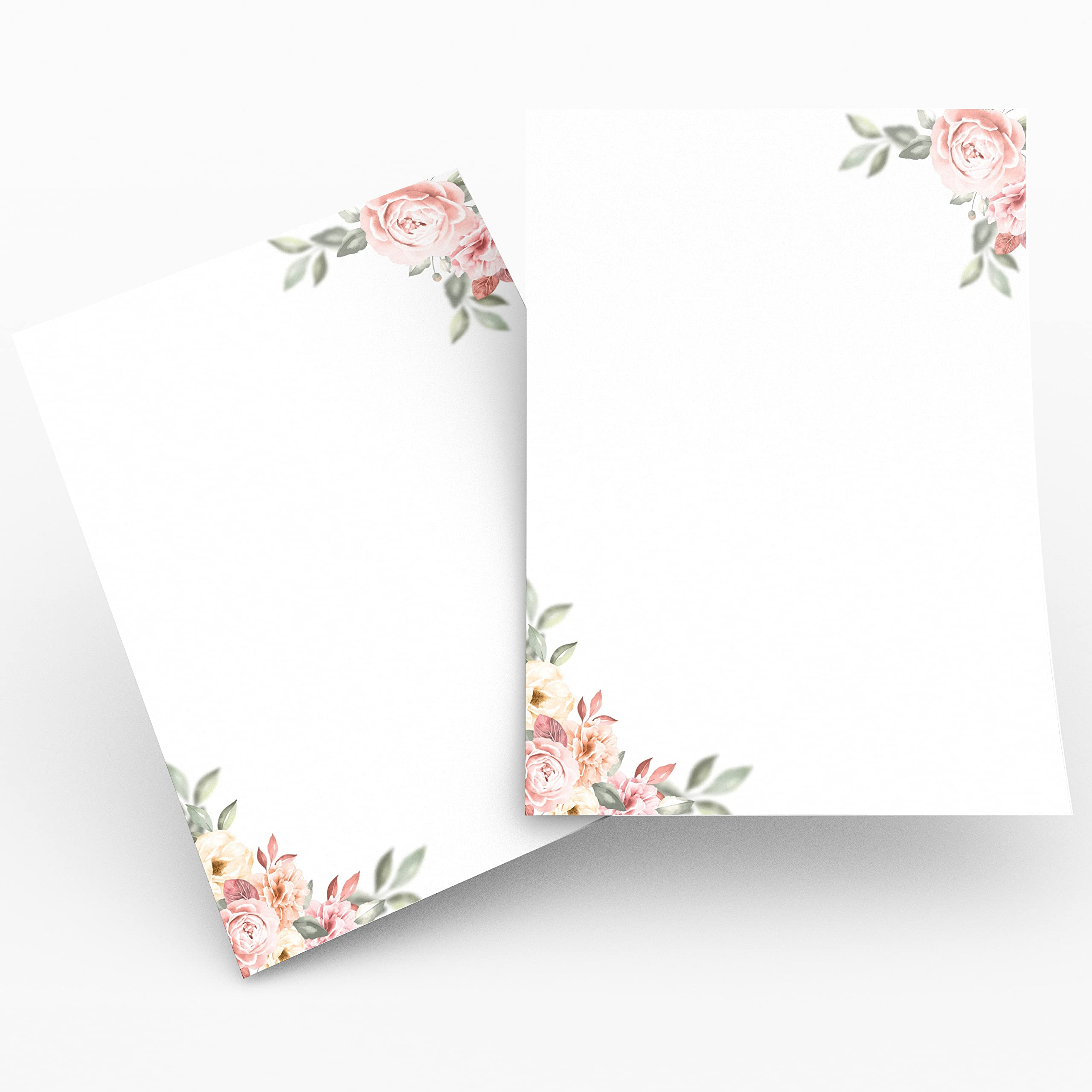 Letter Paper / Envelope Set Elegant with Roses in Dusky Pink and Delicate Pastel Tones Printed on 2 Sides A4 120 g/m² C6 80 g/m² 25 Sheets Writing Paper without Envelopes