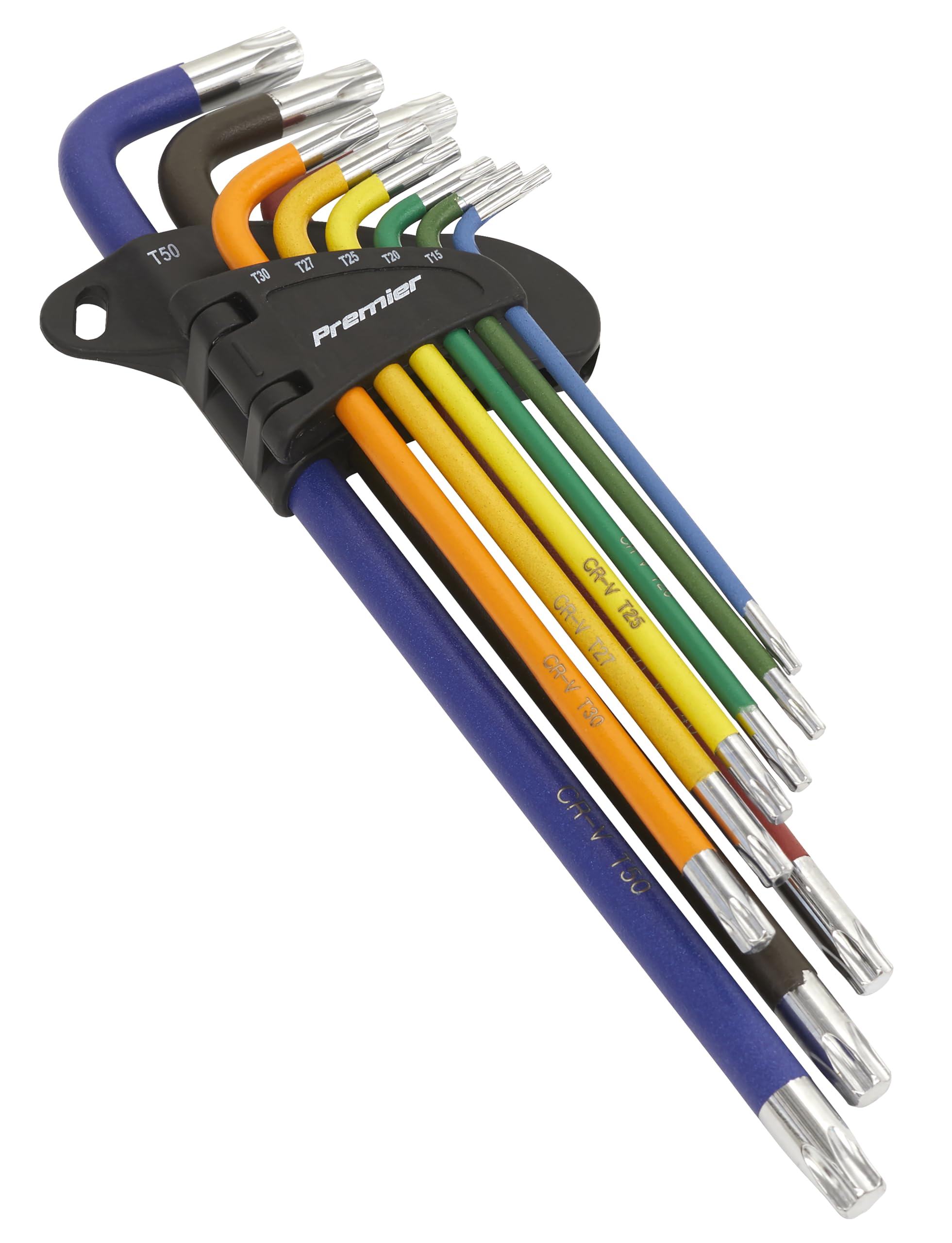Sealey Ak7194 Trx-Star Key Set 9Pc Colour-Coded Extra-Long
