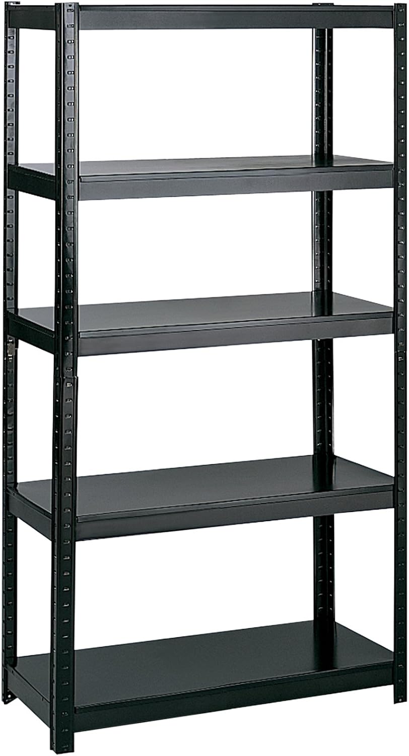 Safco Products 5247BL Boltless Steel Shelving 36"W x 24"D x 72"H, Black