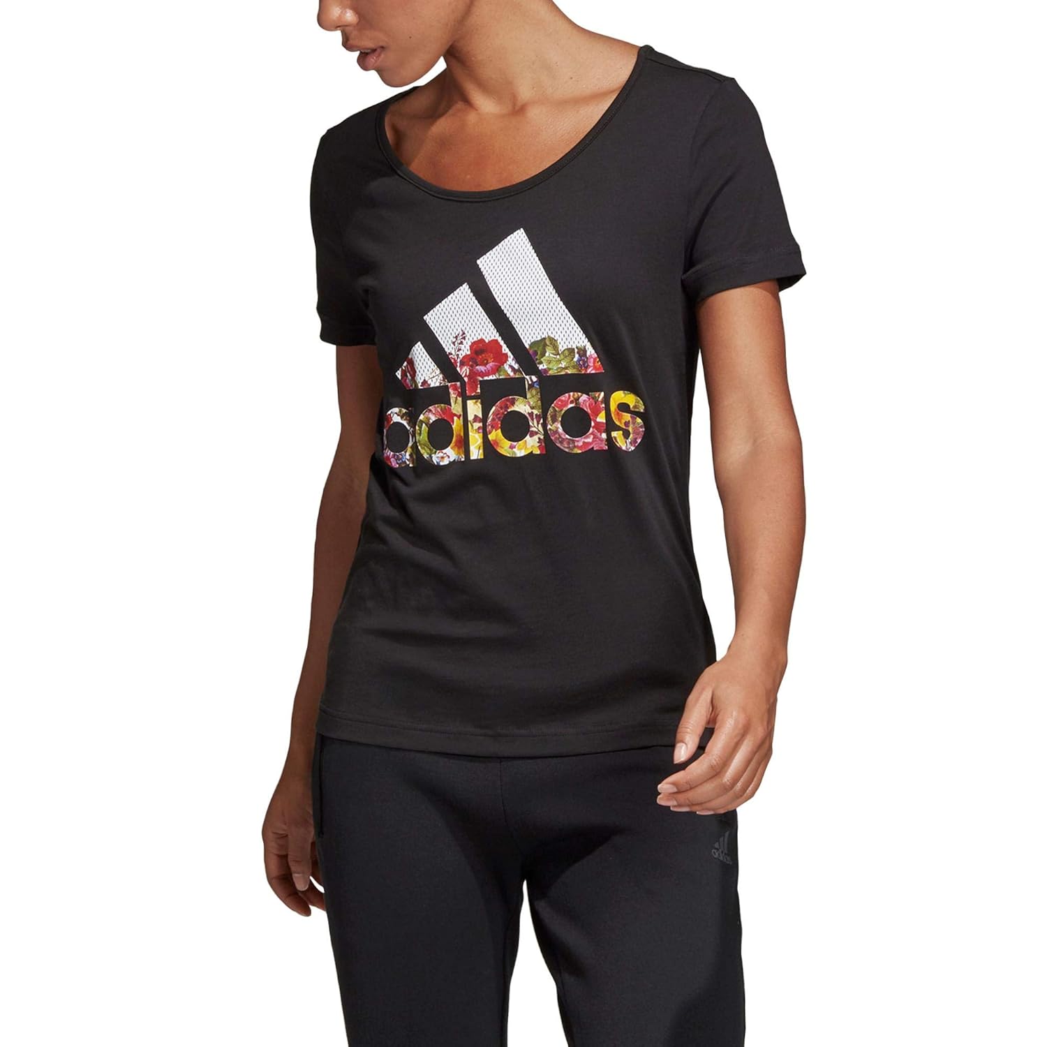 adidas Damen Bos Flower Tee T-Shirt Shirts & Blusen Bekleidung