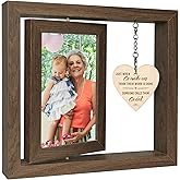 EYITUPC Great Grandma Gifts - Rotating Wooden Great Grandma Picture Frame for Two 4x6 Photos - Glass Cover, Gift Box Included - Just When Grandmas Think Their Work Is Done, Someone Calls Them Great