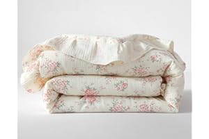 CLoucl 100% Cotton Muslin Crib Comforter/Quilt,Ultra Soft Cozy Reversible Baby Blanket,All Season Toddler Blankets for Boys and Girls, Machine Washable,41"x48"