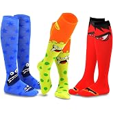TeeHee Crazy Fun Silly Funky Girls Socks Novelty Knee High and Crew for Women Multipair Cotton