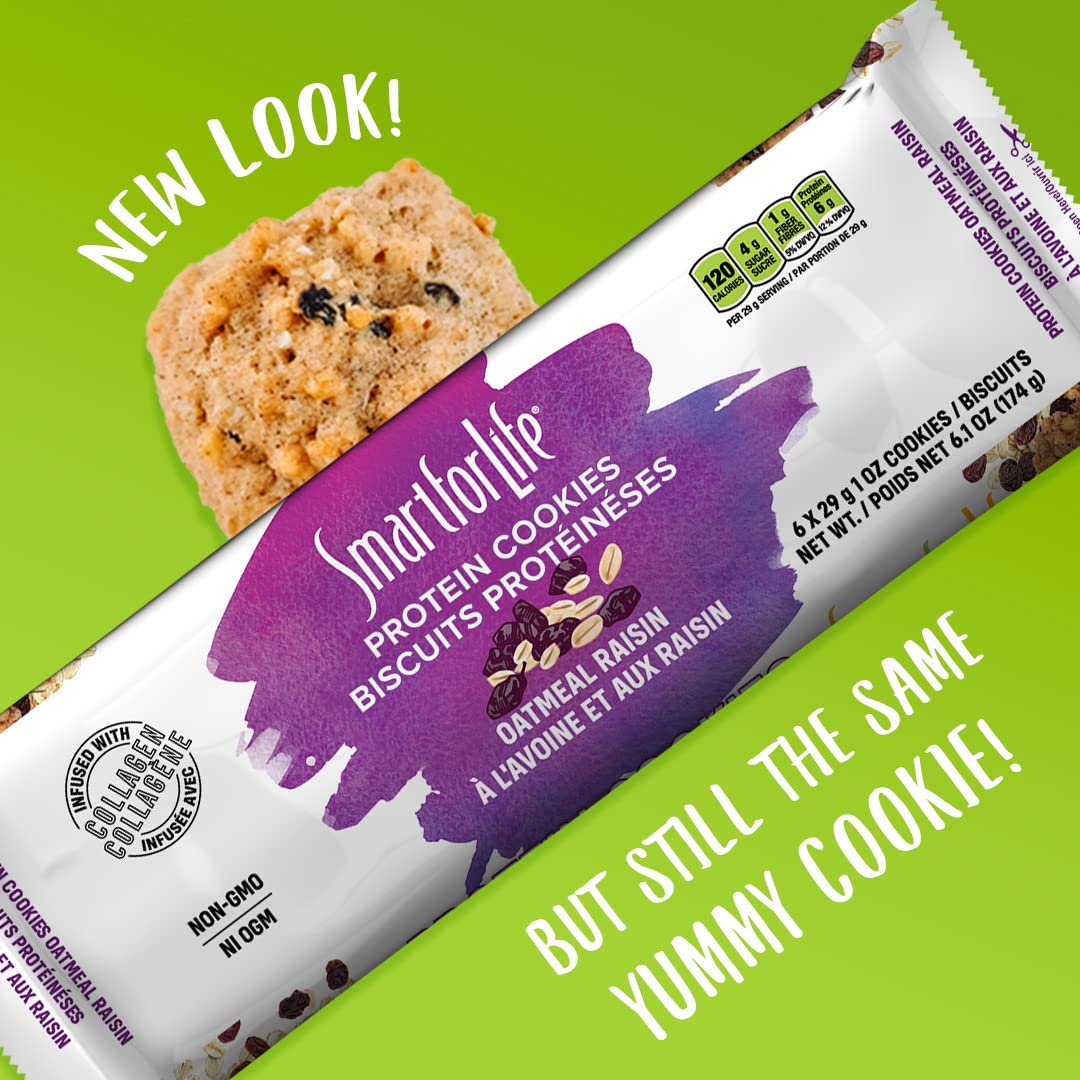 Smart for Life Oatmeal Raisin Protein Cookies - High Protein Cookie Diet - 1 Week Supply - Meal Replacement - On-The-Go Snack - Low Sugar Low Calories Super High Fiber Cookies - Protein Snack