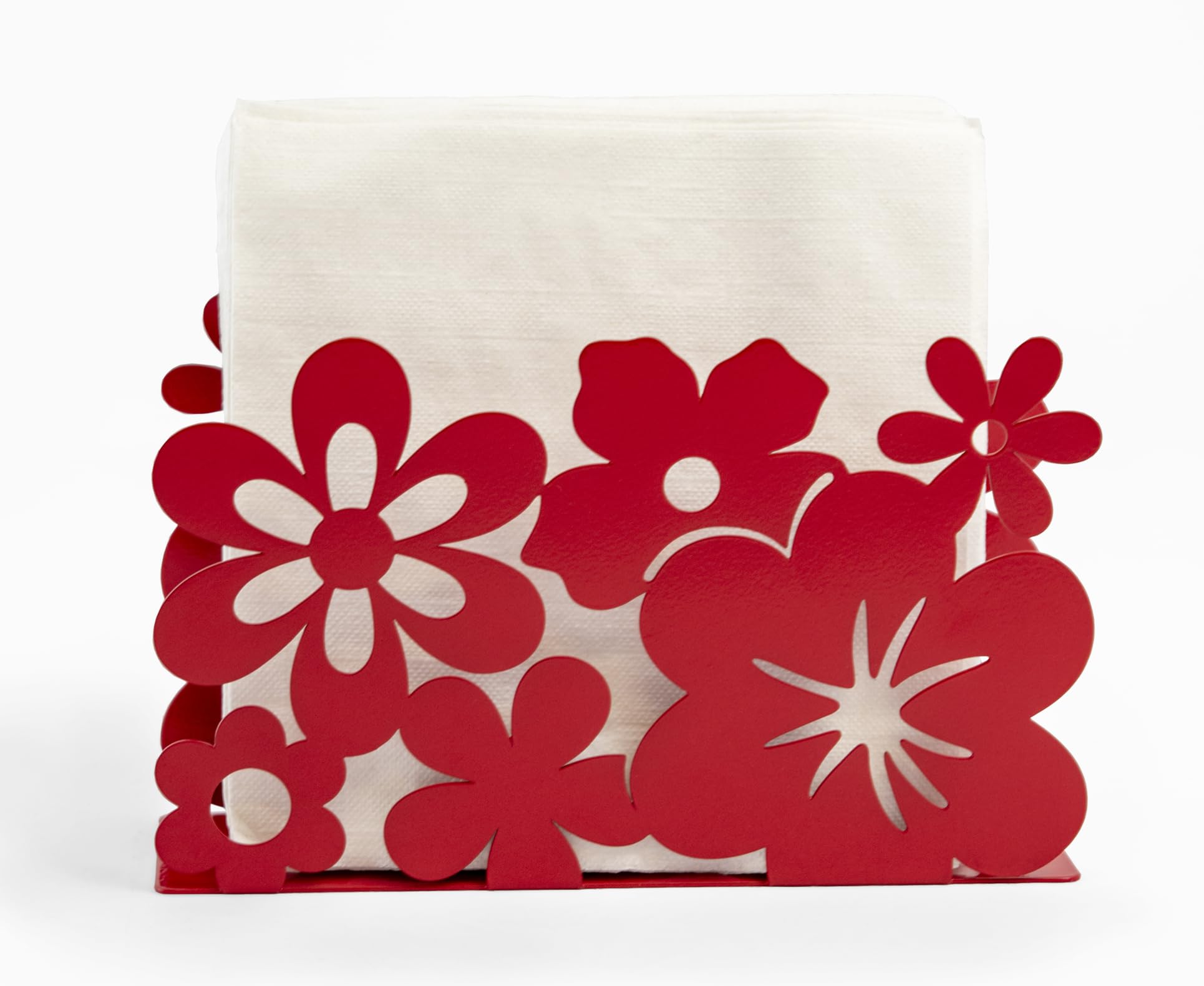 Photo 1 of Mango Steam Tabletop Napkin/Tissue & Letter Holder For Home, Kitchen, Restaurants (Flower, Red)