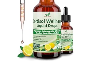 VITA PLYNXERA Cortisol Supplement Liquid Drops, 17-in-1 Cortisol Detox w. Magnesium Glycinate 400mg Ashwagandha, L-Theanine, Phosphatidylserine, Hormone Balanced for Women, Mood Focus, Sleep Support