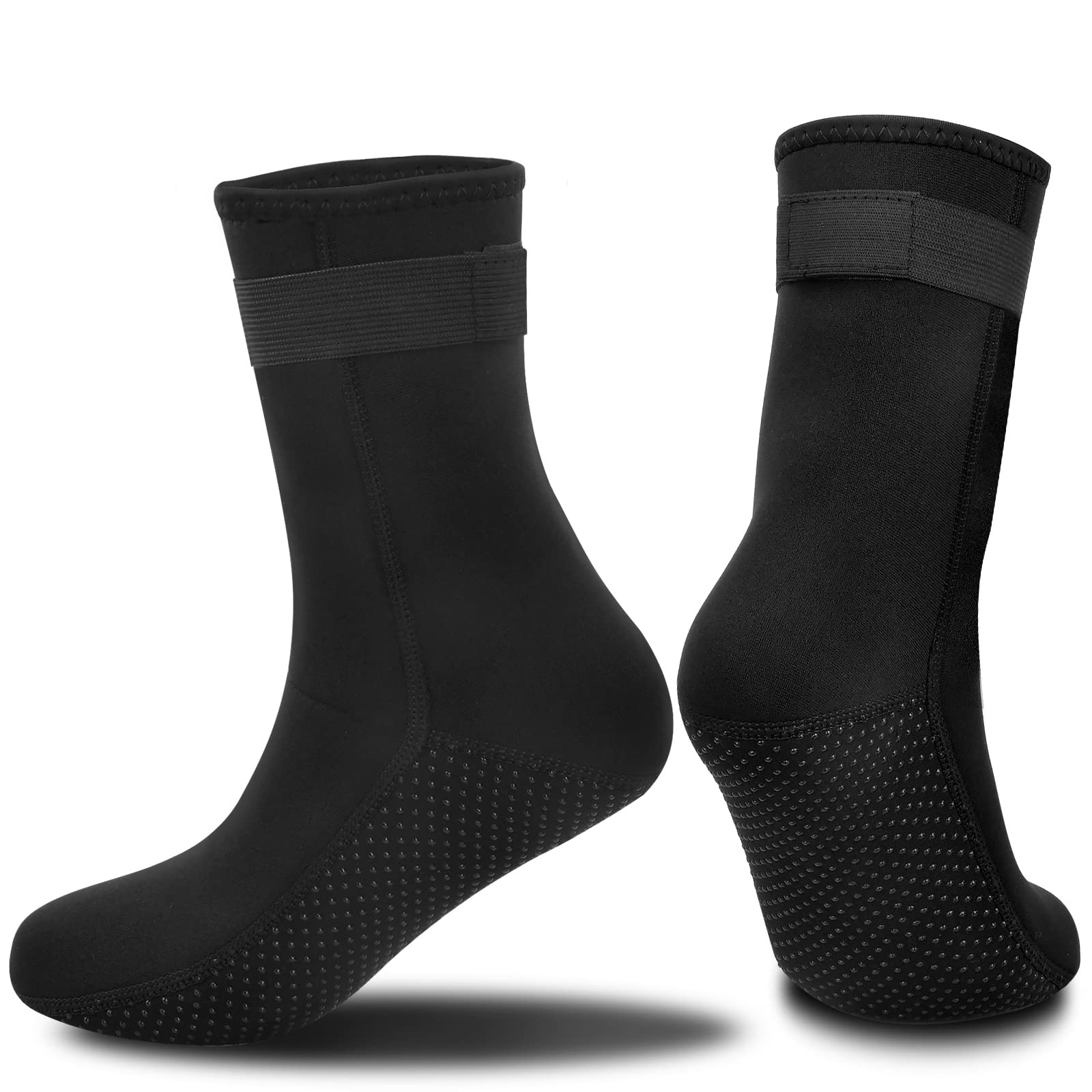 Neoprene Socks For Men Women, Non-Slip, Thermal Water Socks with Straps For Diving Snorkeling Surfing Sailing(XL)