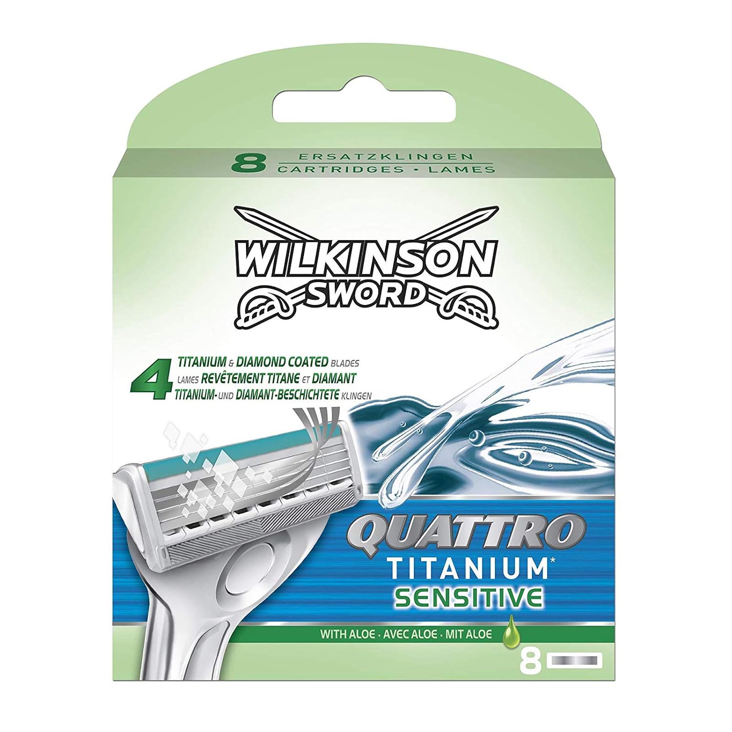 Wilkinson Sword Quattro Titanium Sensitive Men's Razor Blade Refills x