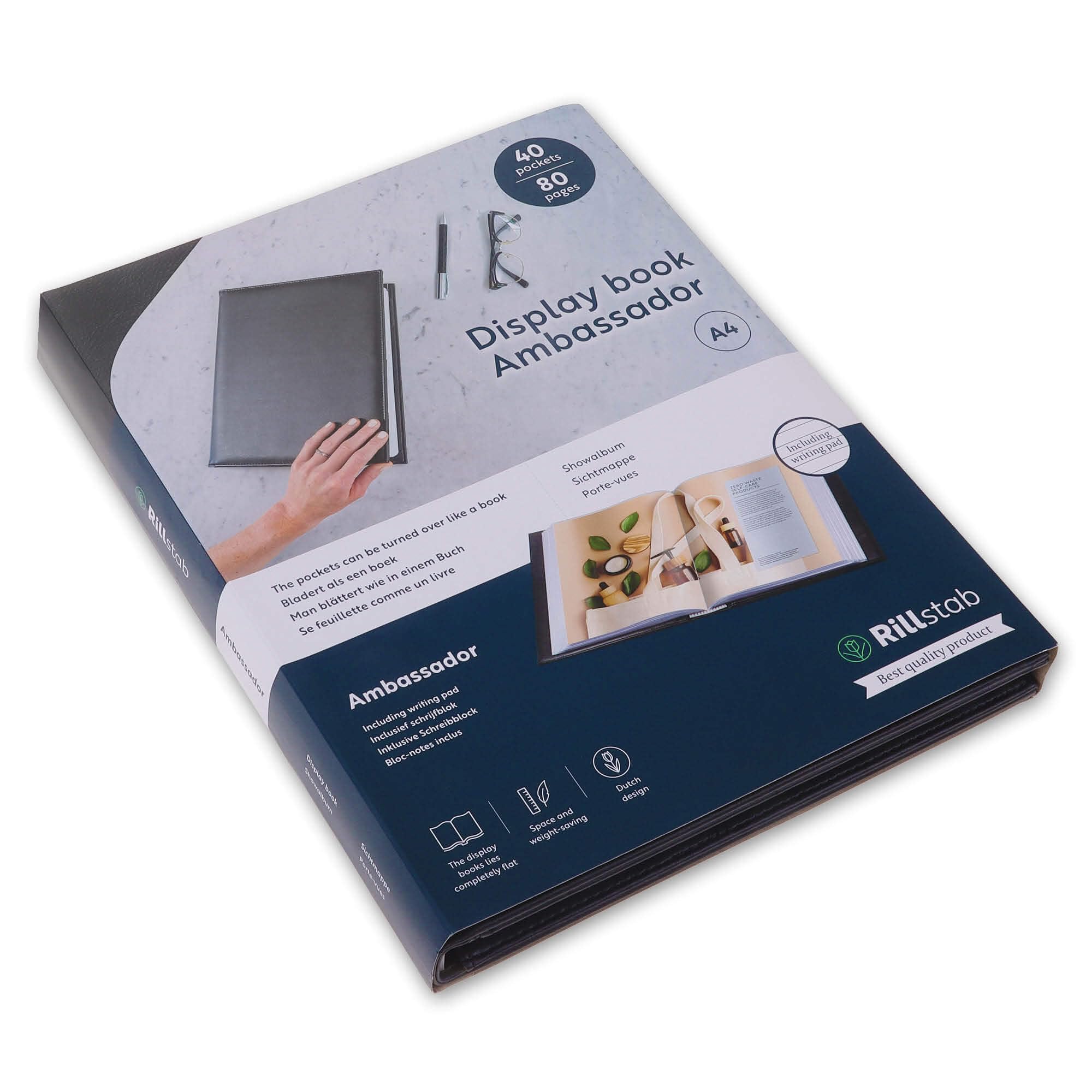 Rillstab Display Book Ambassadeur A4, 98044, 40 Pockets, Black., RI98044