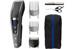 Philips Hair Clipper Series 7000, Washable Hair Clipper with DualCut Technology & 6 accessories, HC7650/14