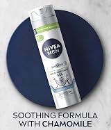 NIVEA MEN Sensitive One Stroke Shave Gel 200ml Chamomile Vitamin E Beard view 3