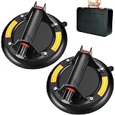 Volpeblu 2 Pack 8" Vacuum Glass Suction Cups to Lift Large Glass | 660LBS Capacity, Heavy Duty Industrial Suction Lifter Tool for Tile, Window, Granite, Bathtubs, Fish Tanks, Carry Case