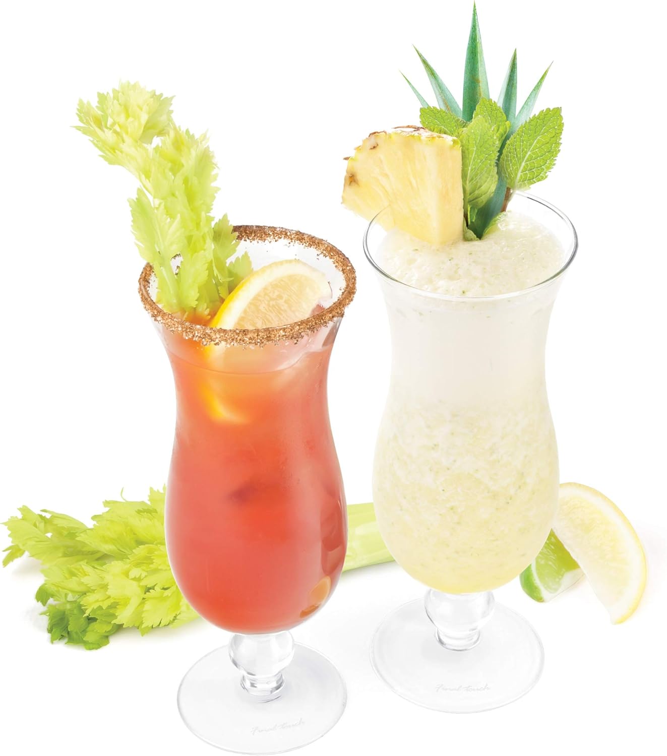 Final Touch Hurricane Cocktail Glasses, Set of 2 (GG5302) Hurricane Glasses