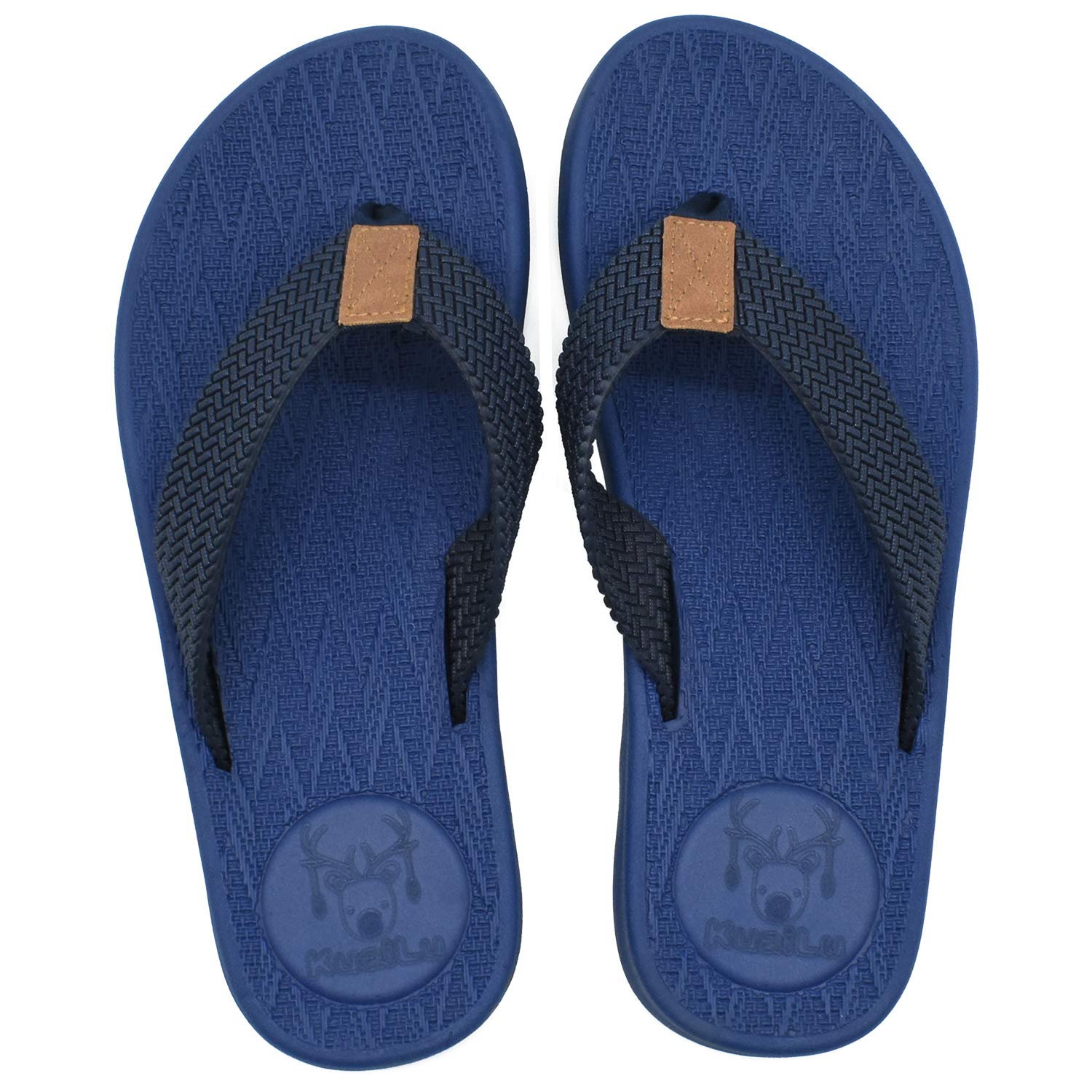 mens flip flops with fabric toe post