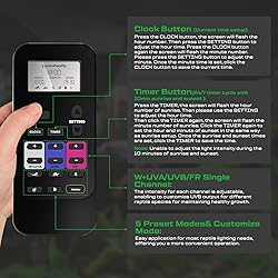 LuminPacific LED Reptiles Light with Remote, UVA